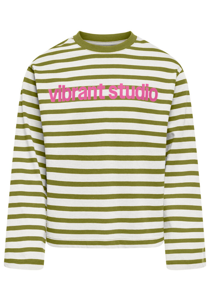 Only Kids KOGLIDA L/S STRIPE TOP JRS Cloud Dancer Cardemom Seed Print Vibrant/Fiji Flower