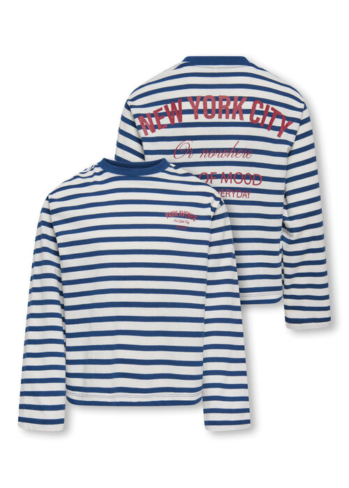 Only Kids Only Kids KOGLIDA L/S STRIPE TOP JRS Cloud Dancer Navy Peony (Ida) Print Park
