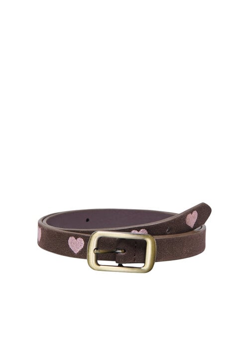 Only Kids Only Kids KOGHEART FAUX SUEDE EMB JEANS BELT ACC Fudge Hearts/Pink Lady