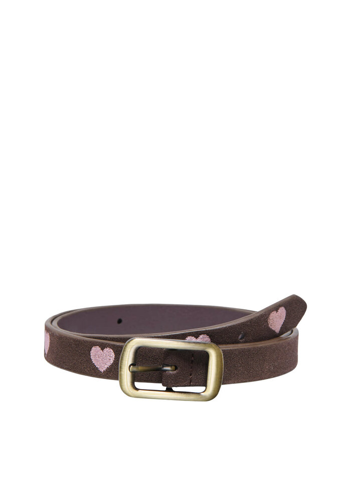 Only Kids KOGHEART FAUX SUEDE EMB JEANS BELT ACC Fudge Hearts/Pink Lady