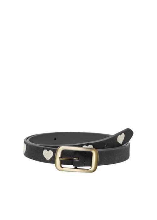 Only Kids Only Kids KOGHEART FAUX SUEDE EMB JEANS BELT ACC Black Hearts/Tofu