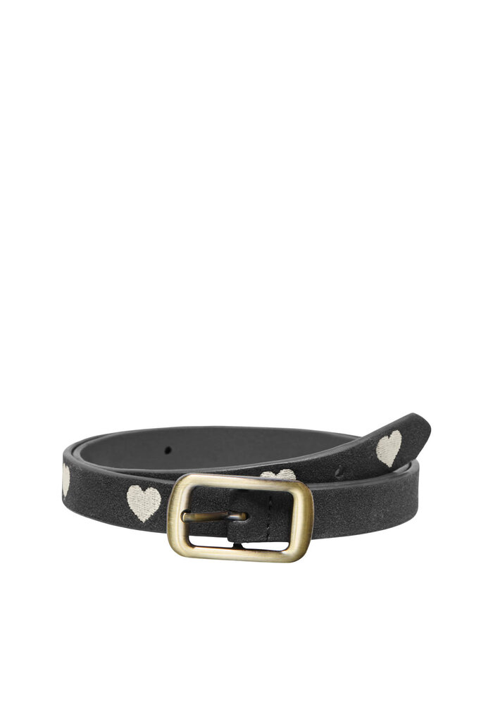 Only Kids KOGHEART FAUX SUEDE EMB JEANS BELT ACC Black Hearts/Tofu