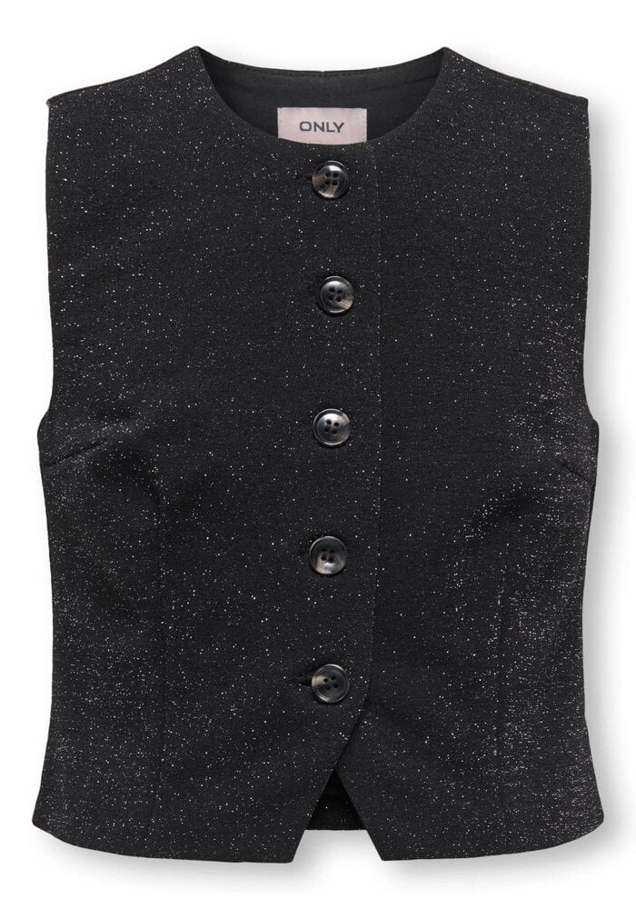 Only Kids KOGALYA LIFE GLITTER VEST PNT Black Silver Lurex
