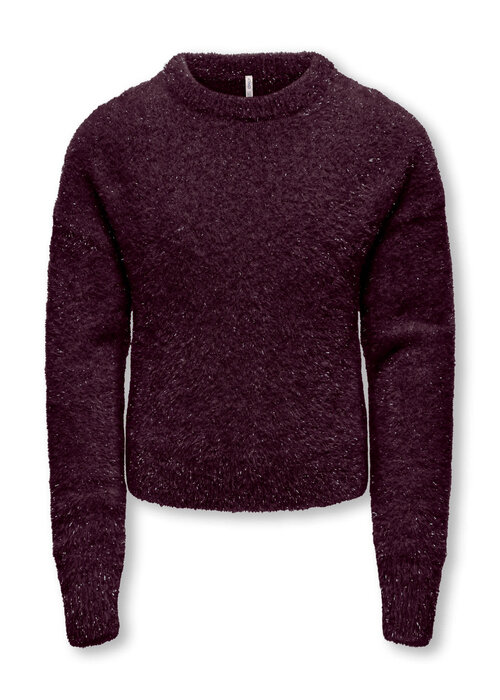 Only Kids Only Kids KOGPIUMO GLITTER L/S O-NECK KNT Winetasting Winetasting Glitter