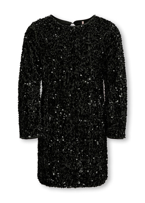 Only Kids Only Kids KOGCONFIDENCE LS SEQ FLRD DRESS JRS Black