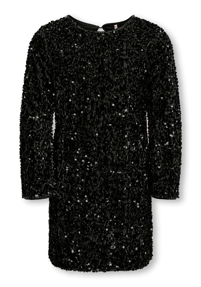 Only Kids KOGCONFIDENCE LS SEQ FLRD DRESS JRS Black
