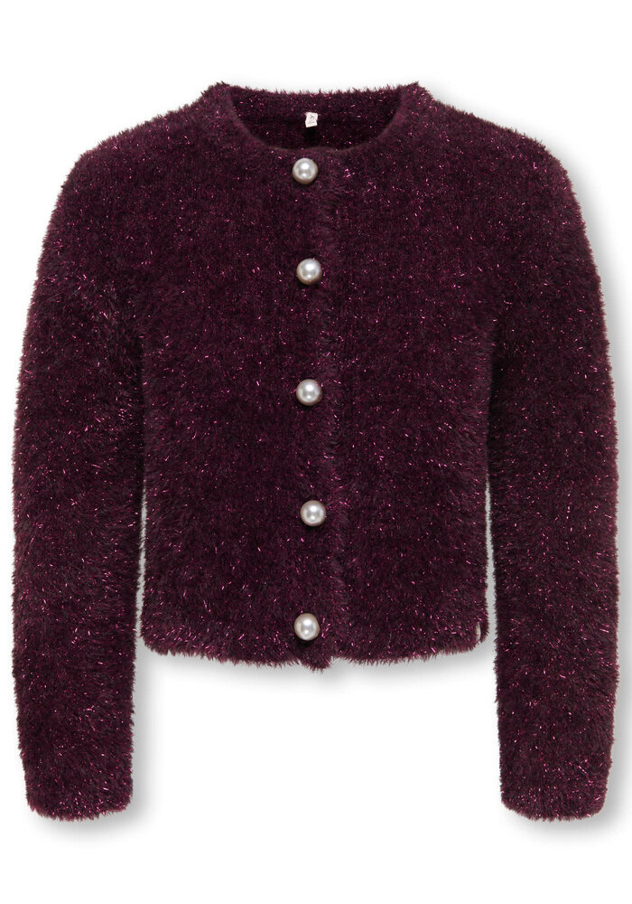 Only Kids KMGPIUMO GLITTER LS CARDIGAN KNT Winetasting Winetasting Glitter