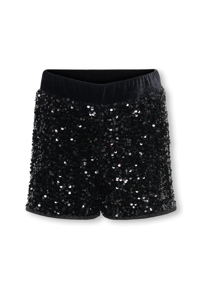Only Kids KOGCONFIDENCE SEQUIN SHORTS JRS Black
