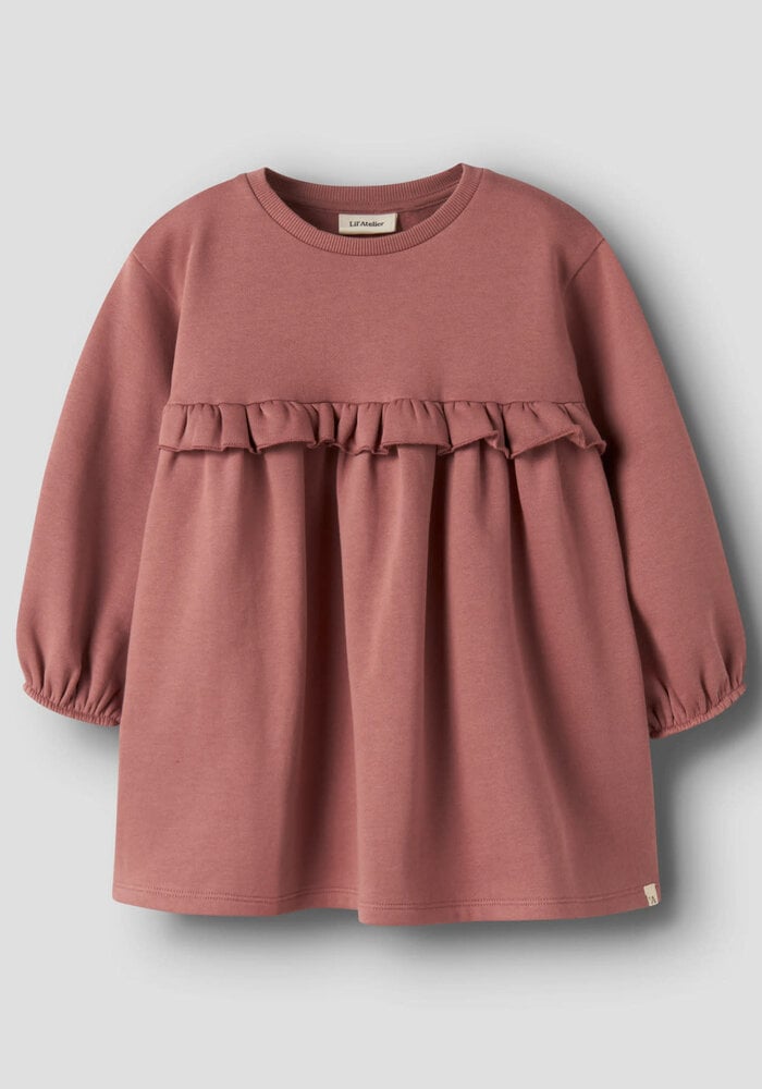 lil' atelier NMFKILANO LS LOOSE SWEAT DRESS BRU LIL Withered Rose