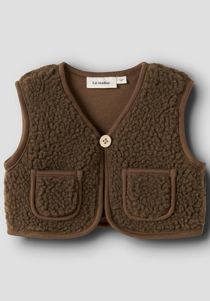 lil' atelier NBNJONO RLX SHERPA VEST LIL Teak