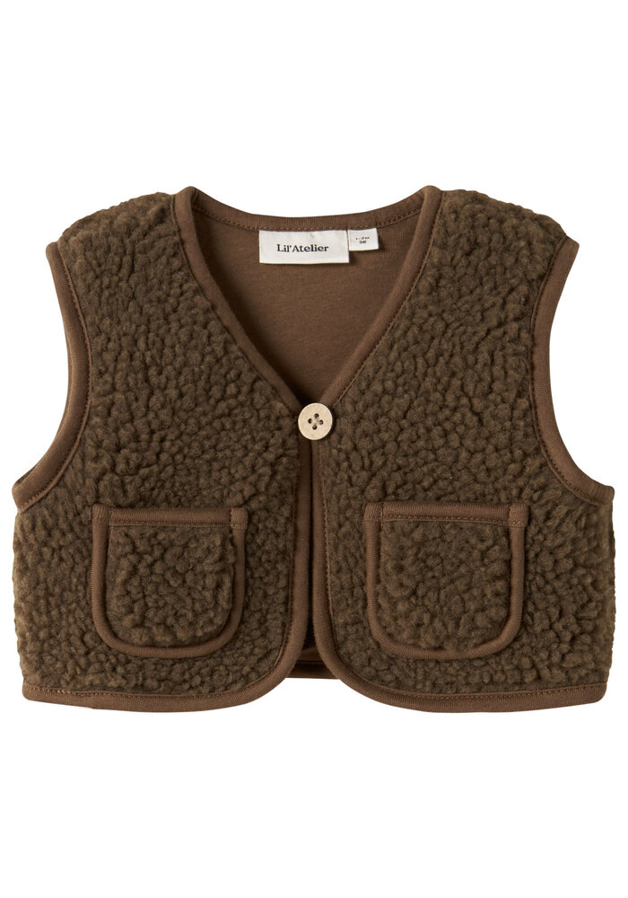 lil' atelier NBNJONO RLX SHERPA VEST LIL Teak