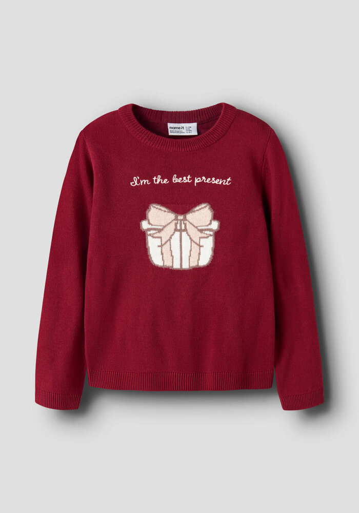 Name It NMFRISSE LS KNIT Red Dahlia