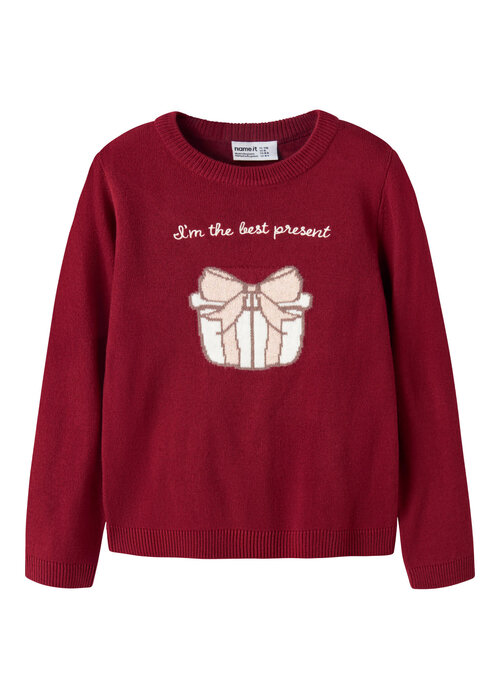 Name it Name It NMFRISSE LS KNIT Red Dahlia