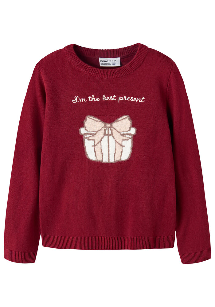 Name It NMFRISSE LS KNIT Red Dahlia