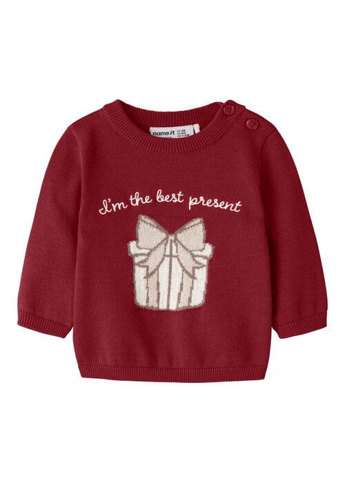 Name it Name It NBFRISSE LS KNIT Red Dahlia