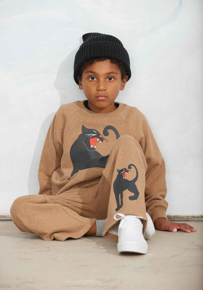 Mini Rodini Panther sp melange sweatshirt Brown