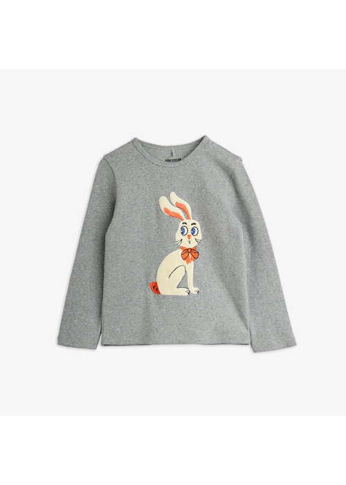 Mini Rodini Mini Rodini Rabbit application ls top Grey Melange
