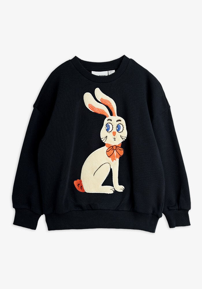 Mini Rodini Rabbit application sweatshirt Black