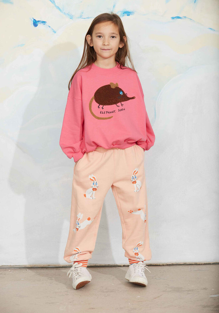 Mini Rodini Elephant shrew chenille sweatshirt Pink