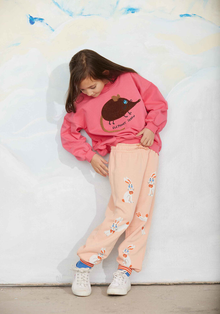 Mini Rodini Elephant shrew chenille sweatshirt Pink