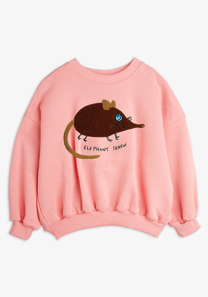 Mini Rodini Elephant shrew chenille sweatshirt Pink
