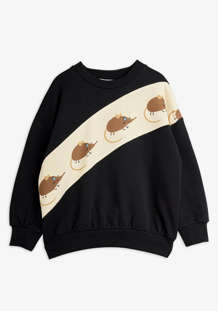 Mini Rodini Elephant shrew panel sweatshirt Black