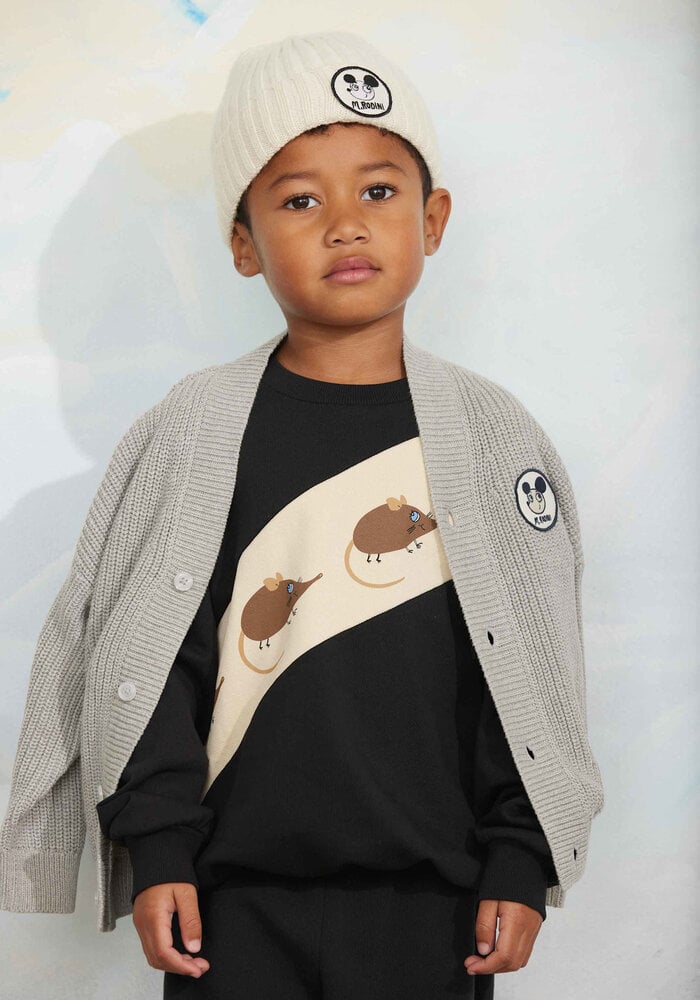 Mini Rodini Elephant shrew panel sweatshirt Black