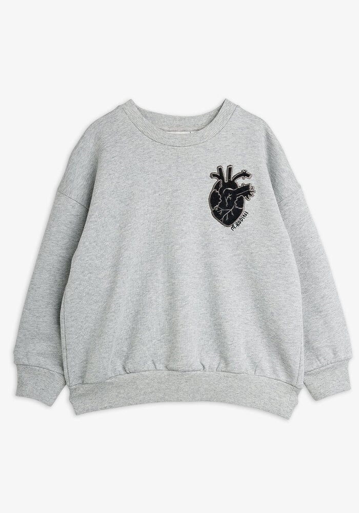Mini Rodini Heart application sweatshirt Grey Melange