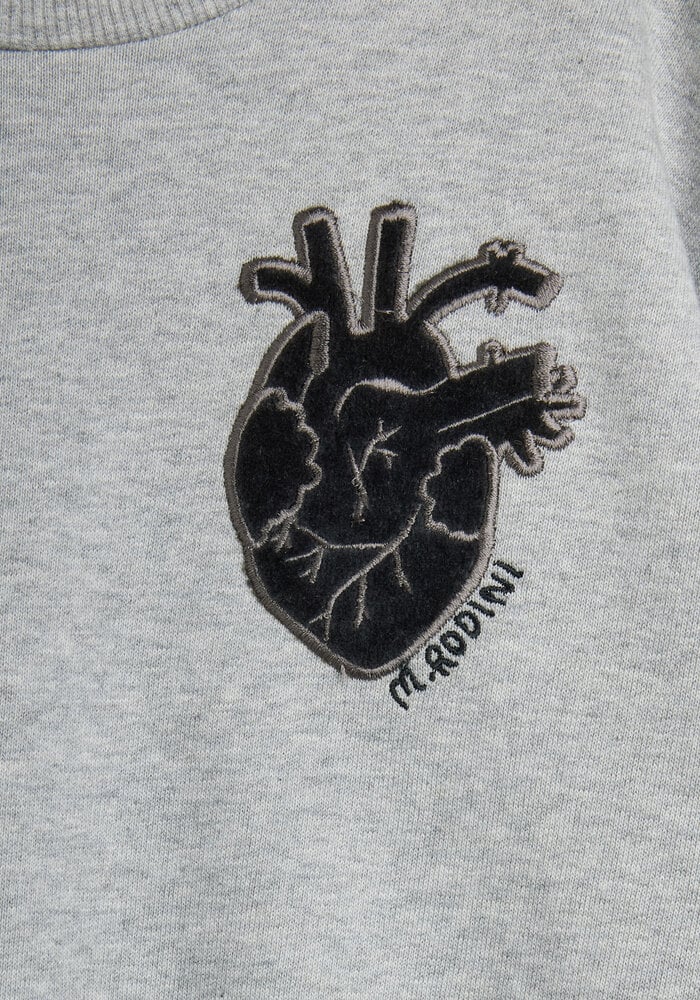 Mini Rodini Heart application sweatshirt Grey Melange
