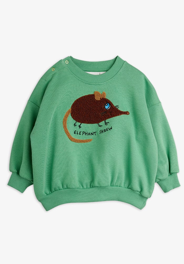 Mini Rodini Elephant shrew chenille sweatshirt Green