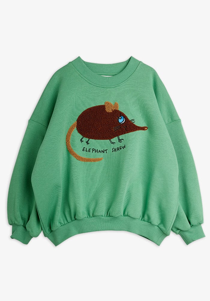 Mini Rodini Elephant shrew chenille sweatshirt Green