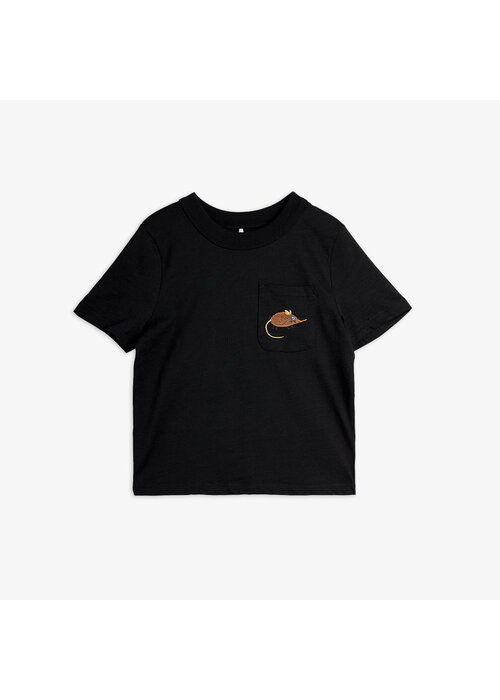 Mini Rodini Mini Rodini Elephant shrew emb ss tee Black