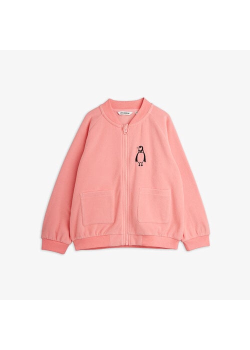 Mini Rodini Mini Rodini Penguin emb microfleece jacket Pink