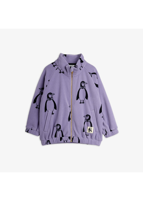 Mini Rodini Mini Rodini Penguin aop fleece jacket Purple
