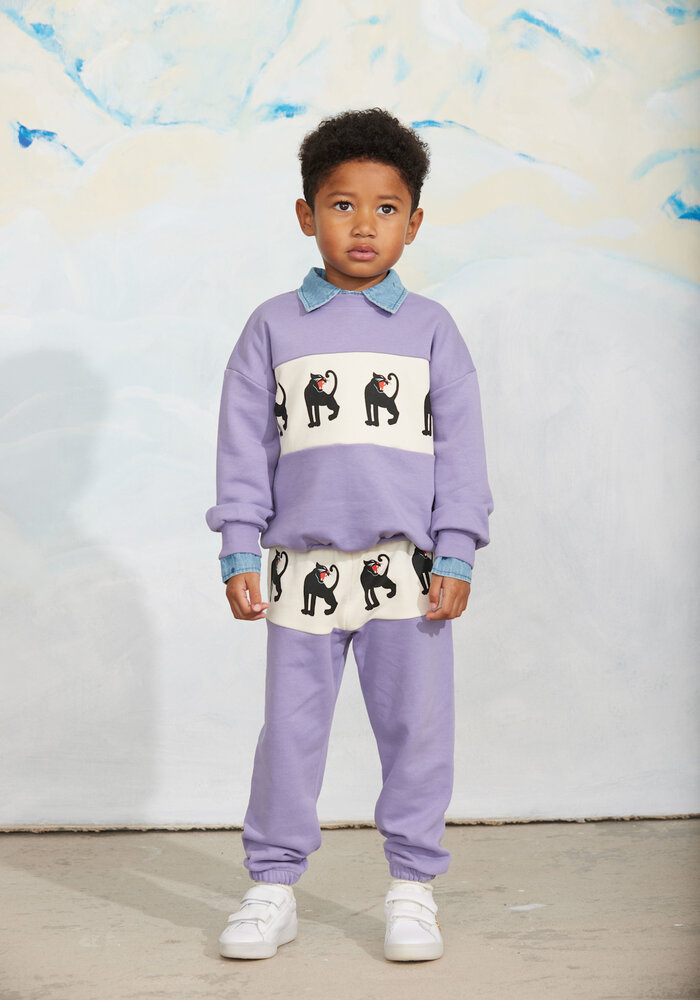 Mini Rodini Panther panel sweatshirt Purple