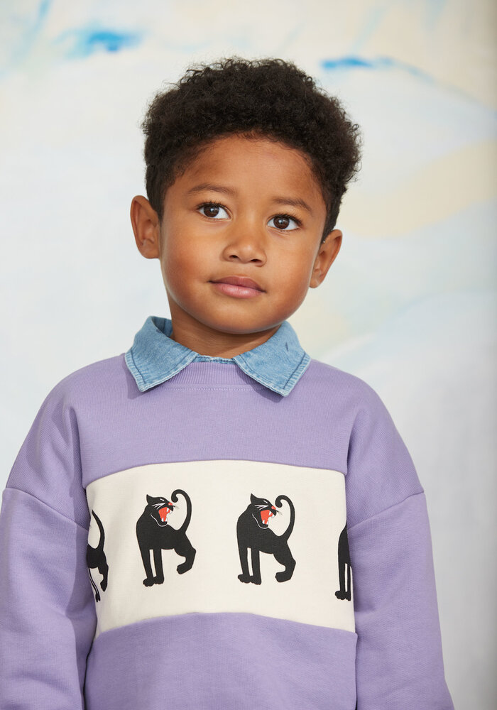 Mini Rodini Panther panel sweatshirt Purple