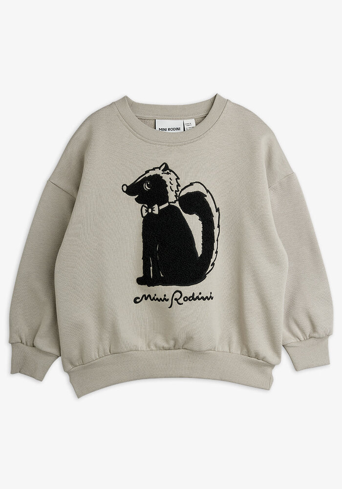 Mini Rodini Skunk chenille sweatshirt Grey