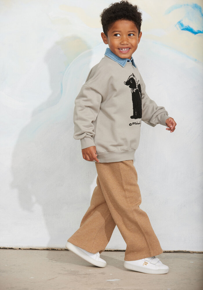 Mini Rodini Skunk chenille sweatshirt Grey