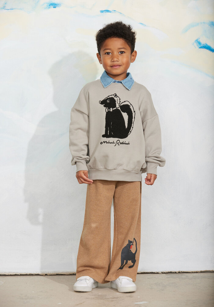 Mini Rodini Skunk chenille sweatshirt Grey