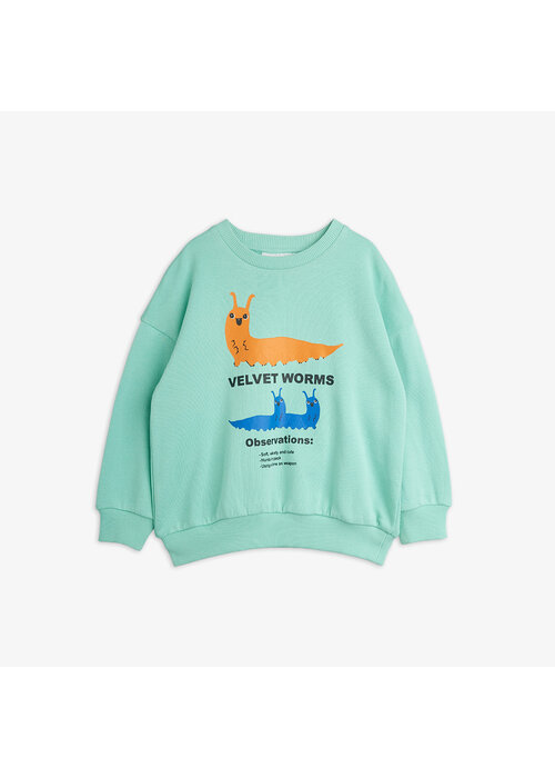 Mini Rodini Mini Rodini Velvet worms observations sp sweatshirt Green