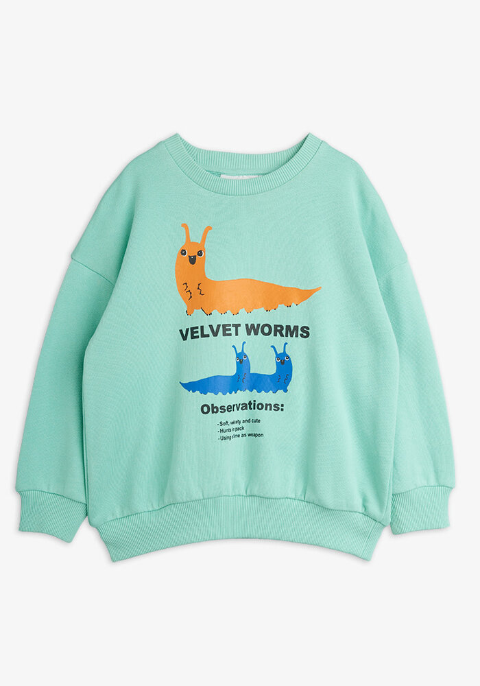 Mini Rodini Velvet worms observations sp sweatshirt Green
