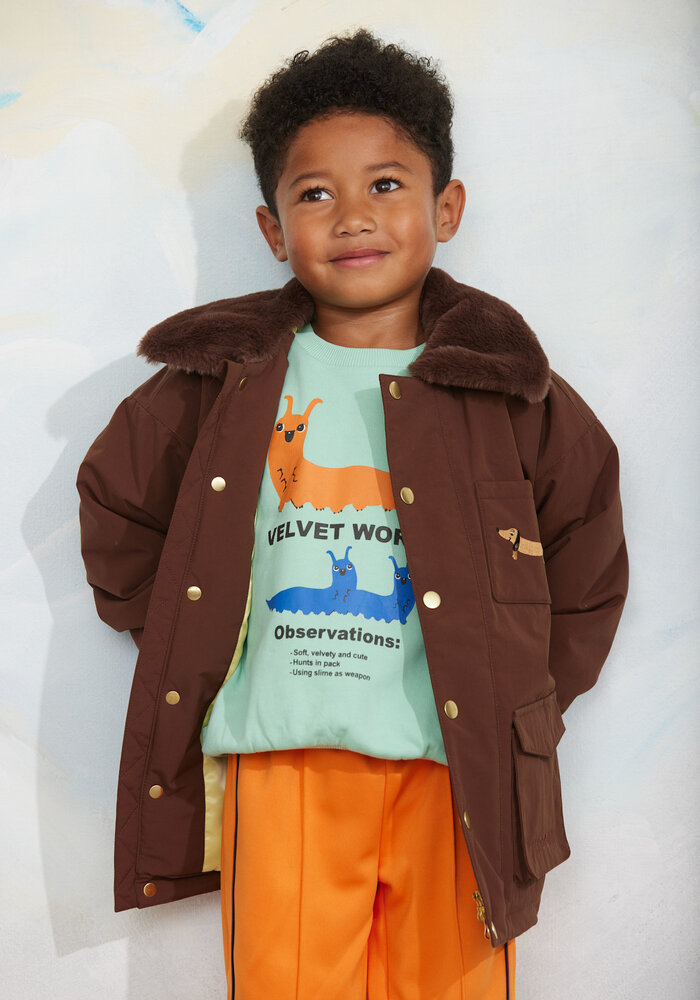 Mini Rodini Velvet worms observations sp sweatshirt Green