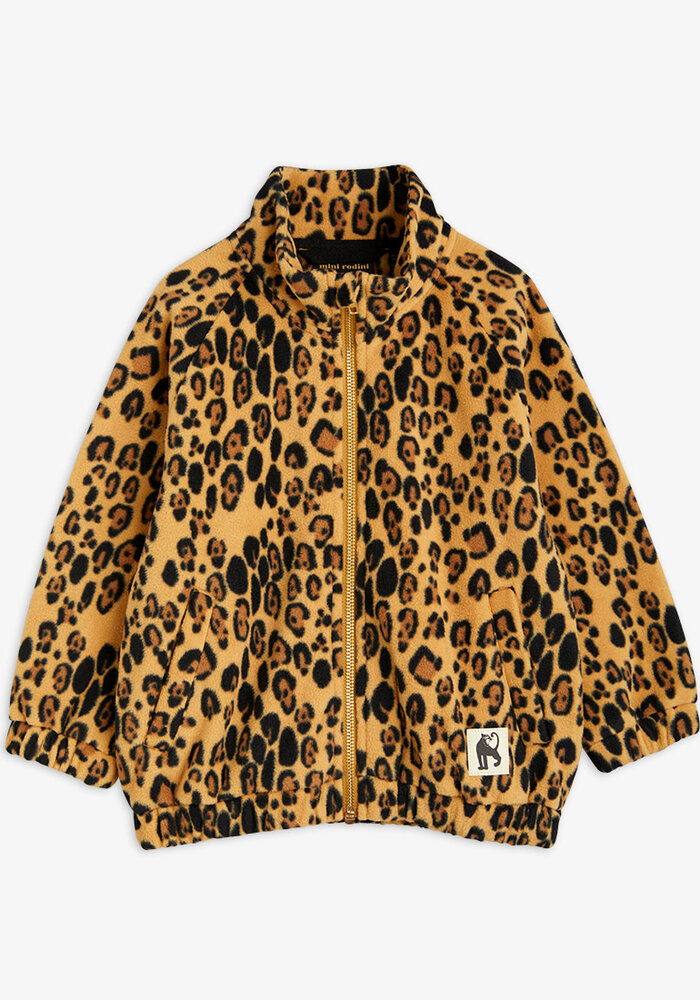 Mini Rodini Leopard fleece jacket Beige |