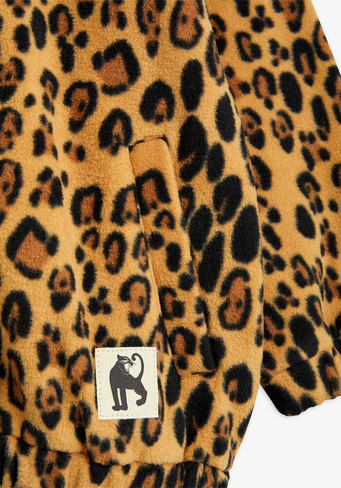 Mini Rodini Leopard fleece jacket Beige |