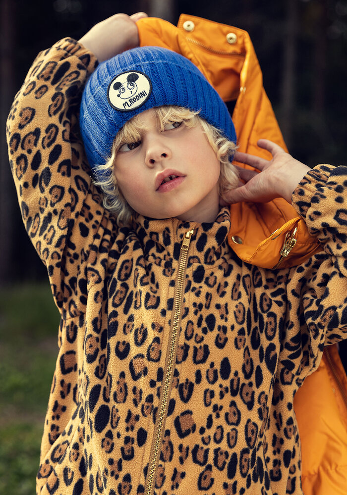 Mini Rodini Leopard fleece jacket Beige |