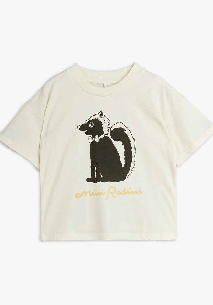 Mini Rodini Skunk sp ss tee Off-white