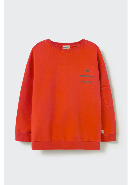 Cozmo Cozmo washed brushed fleece sweatshirt match spicy orange