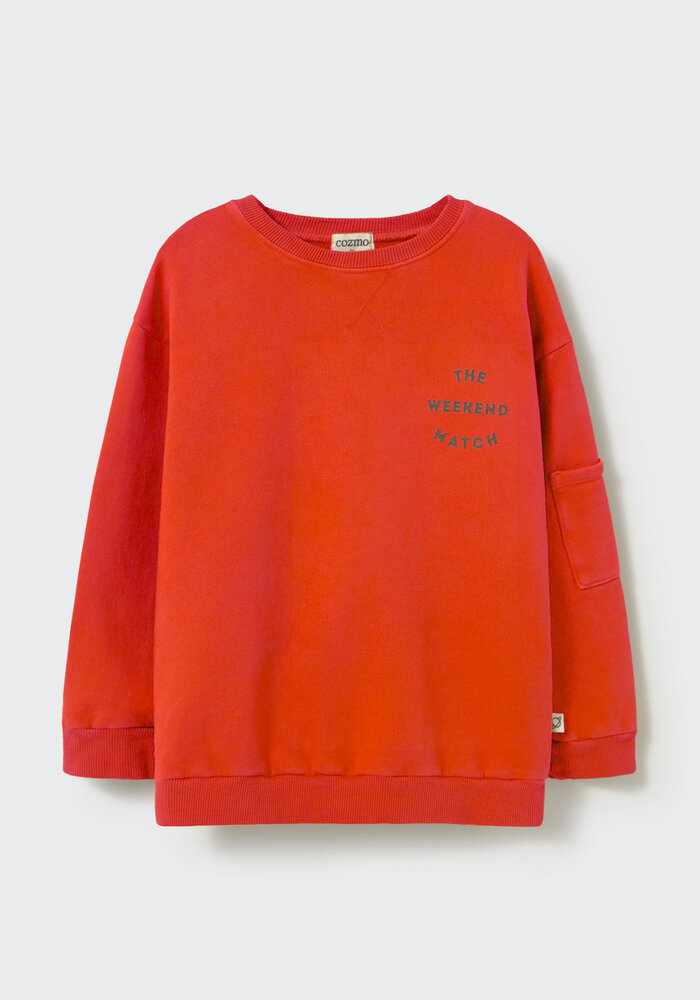 Cozmo washed brushed fleece sweatshirt match spicy orange