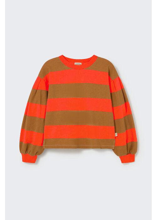 Cozmo Cozmo rugby striped jersey top spicy orange