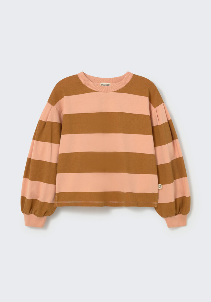 My Little Cozmo rugby striped jersey top petal